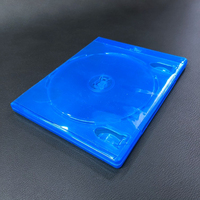 Boîtier de rangement double disque 14 mm en PP bleu personnalisé pour jeux Blu-ray DVD, coque de protection pour supports multimédia PS4 PS5