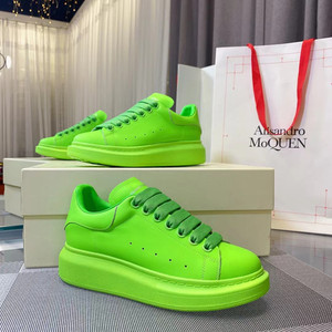 GS-400 nữ màu trắng thể thao giản dị Giày thể thao đế dày đế giày chạy bộ đế lưới ren-up k-phong cách da - Product Image 6