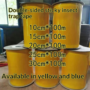 เทปกาวดักแมลงสองหน้า ขนาด 30*100 ซม. สีเหลือง-น้ำเงิน ปลอดสารพิษ สำหรับควบคุมศัตรูพืชในสวนผลไม้ เรือนกระจก และฟาร์มผัก - Product Image 2