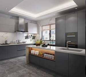 2024 Modern European <b>Grey</b> Kitchen <b>Cabinet</b> Set Modern Kitchen <b>Cabinet</b> Luxury Kitchen <b>Cabinet</b> - Product Image 1