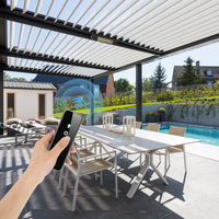 Pergola bioclimatique en aluminium sur mesure pour l'extérieur, toit à lamelles, structure thermolaquée, fonctionnement motorisé/manuel, imperméable