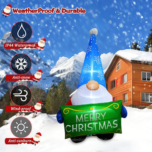 Gnomos Inflables Navideños de 4 Pies Personalizados de Fábrica con Letrero de Feliz Navidad para Decorar el Jardín, Césped y Fiestas - Product Image 6