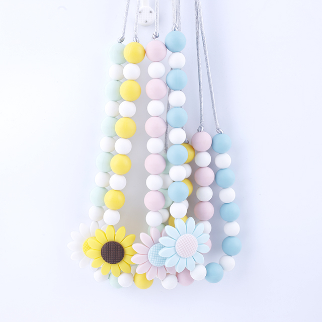 Silicona girasol joyería del bebé collar de enfermería