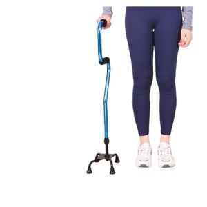 Aide à la marche pour personnes âgées, bâton de marche à quatre pieds, en alliage d'aluminium épaissi, réglable en hauteur sur cinq niveaux - Product Image 2
