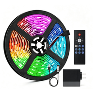 Bande LED RGB WiFi 12V 5-15M, compatible avec Alexa Google Home, contrôle à distance par application, synchronisation musicale, éclairage d'ambiance