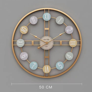 Reloj de Pared Redondo de 50 cm, Reloj de <span class=keywords><strong>Metal</strong></span> con Manecillas para Sala de Estar, Dormitorio, Estilo Vintage Simple, Decoración Colgante, Dropshipping DDP - Product Image 6