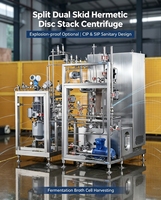 Centrifugeuse à disques hermétiques |   Clarificateur à double skid entièrement automatique pour la séparation solide-liquide du bouillon de fermentation