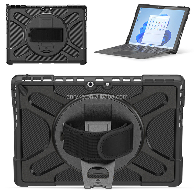 Factory Wholesale 360 Rotate Kickstand Silicone Bumper Rugged Tablet Case for Microsoft Surface Pro 9/8 13 Inch Pro 7/6/5/4 12.3