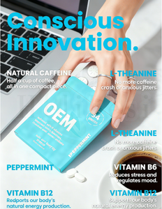 OEM Brain Health Supplement Energie und Fokus Kauen Minz gummi Vitamin L-Theanin Focus Energy Gum - Product Image 4