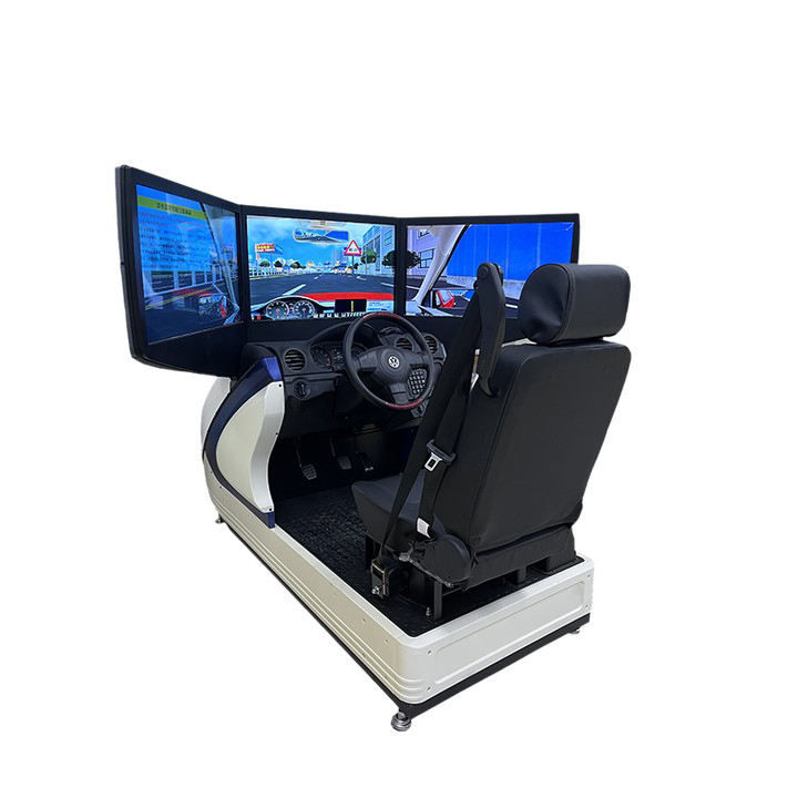 4D Motion Car Driving Simulator with Screens Red