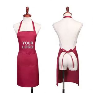 ผ้ากันเปื้อนแบบเรียบ 2 กระเป๋า ผ้ากันเปื้อนเชฟสำหรับงานเชิงพาณิชย์ พร้อมโลโก้สั่งทำ สำหรับทำอาหารในครัว ร้านอาหาร วาดภาพ ระบายสี ปิ้งย่าง - Product Image 1