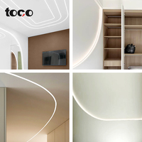 Profilé en aluminium Design linéaire incurvé Canal LED Barre lumineuse en aluminium pliable pour placard Armoire de cuisine Armoire flexible