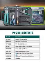 Kit d'outils de sertissage solaire PK-2061 MC3 pour l'érection de panneaux solaires, le dénudage et la coupe de câbles photovoltaïques