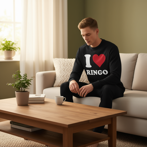 T-shirt a maniche lunghe I Love Ringo con design a cuore rosso - Product Image 3