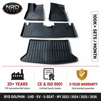 Tapis de sol de voiture NRD TECH TPE pour BYD Dolphin/LHD-EV-5S_2023, toutes saisons, ensemble complet + tapis de coffre 3D, 4 pièces, qualité alimentaire, garantie 3 ans