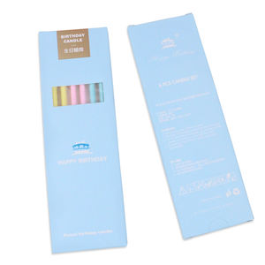 เทียนวันเกิดสีพาสเทลขายส่ง MOQ ต่ำ เทียนยาวบางลายเกลียวในที่ใส่เทียนสำหรับตกแต่งเค้กงานวันเกิด - Product Image 6
