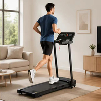 Caminadora Plegable 2 en 1 con Potencia Máxima de 3.0HP, Rango de Velocidad de 1.0-12km/h, Máquina para Caminar y Correr con Pantalla LED y Cinta Ancha para Gimnasio en Casa
