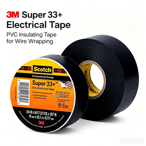 Ruban adhésif <span class=keywords><strong>électrique</strong></span> en PVC <span class=keywords><strong>noir</strong></span> <span class=keywords><strong>Scotch</strong></span> Super 33+ de qualité professionnelle, ruban isolant haute tension pour électriciens - Product Image 3