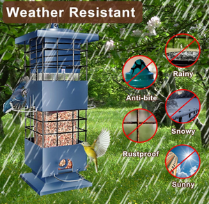 Mangeoire à oiseaux de style tendance en gros, anti-écureuil, suspendue en extérieur, 3 lb, en métal lourd, pour oiseaux sauvages, printemps, été, automne, hiver - Product Image 3