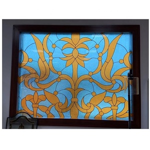 Vente d'usine, prix bas, inserts décoratifs en verre teinté pour porte d'entrée, pour hôtel et villa, design moderne - Product Image 5