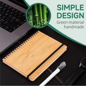 Carnet <span class=keywords><strong>de</strong></span> notes <span class=keywords><strong>en</strong></span> <span class=keywords><strong>bambou</strong></span> naturel à spirale, couverture rigide, <span class=keywords><strong>en</strong></span> gros, pas cher, BSBH - Product Image 2
