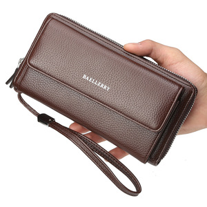 Baellerry <b>Men's</b> <b>Wallet</b> Large Capacity Clutch Bag With Lychee Texture Multiple Card Slots PU Leather Handbag <b>For</b> Everyday Use - Product Image 5
