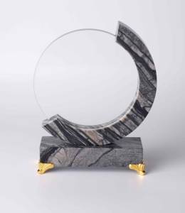 Novedoso círculo creativo mármol Metal cristal deportes al aire libre logotipo personalizado K9 placa de cristal medalla trofeo premio - Product Image 4