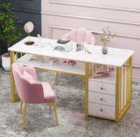 Meubles de salon de luxe légers, table de manucure avec tiroirs, fournitures de salon de beauté, ensemble de table de manucure, vente chaude