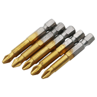 5 embouts de tournevis cruciformes PH2 de 50 mm, outils à main électriques, tige hexagonale de 1/4 po, magnétiques, revêtement titane, qualité DIY