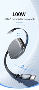 Câble magnétique rétractable Type-C 240W, charge rapide 5A, <span class=keywords><strong>cordon</strong></span> de synchronisation de données TPE à 7 niveaux - Product Image 5