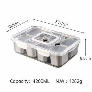 Lonchera Moderna Lekfre a Prueba de Fugas con 8 Compartimentos, Apta para <span class=keywords><strong>la</strong></span> Preparación de Comidas en <span class=keywords><strong>la</strong></span> Cocina, Escuelas y Oficinas - Product Image 3