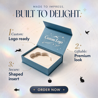 Boîte cadeau magnétique bleu-gris personnalisée avec impression sur le couvercle intérieur et motif de sapin des montagnes pour emballage de cadeaux d'entreprise