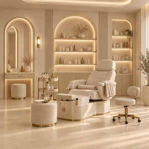 Diseño de Interiores de Salón de Belleza Estilo Crema, Solución Integral Personalizada para Salón de Spa, Uñas y Cabello - Product Image 1