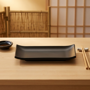 HCMA A5 A8 Dinnerware Melamine Matte Black Dinner Kitchen <strong>Serving</strong> <strong>Plates</strong> Modern Lunch Salad Dishes Multi-Purpose Dishware Sets - Product Image 1