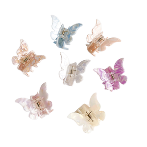 <span class=keywords><strong>Pince</strong></span> à <span class=keywords><strong>cheveux</strong></span> vintage chic en forme de <span class=keywords><strong>crabe</strong></span> pour filles, accessoire de coiffure papillon en acétate d'illusion et métal durable. - Product Image 2