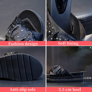 Sandalias Planas Formales de Plataforma Acolchada con Pedrería y Transparentes para Mujer, Diseño Nuevo, Venta al por Mayor - Product Image 2