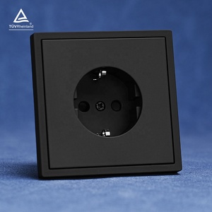 Prises murales Schuko standard allemandes Soft Touch Modern 16A Rated AC Outlets for EU Plug 220-250V Fabriqué en cuivre et en métal - Product Image 1