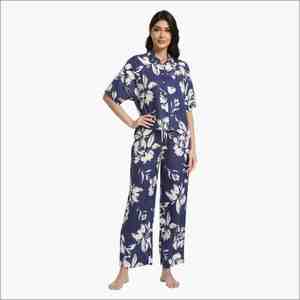 Ensemble de pyjama pour femmes en coton et bambou de qualité supérieure, tissu doux, vente en gros, pantalon de pyjama à motif floral, respirant, séchage rapide - Product Image 1