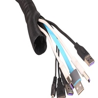 Cinta trenzada autoadhesiva UL94 V0 PET Tetoron SB-SC-W, protector de cables resistente a altas temperaturas y al desgaste.