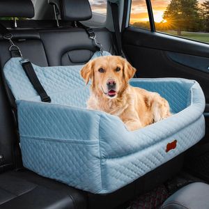 Black Dog Car Seat Booster <b>Memory</b> <b>Foam</b> Travel Bed Thick <b>Cushion</b> Detachable Washable Storage Pockets Cotton Summer Cooling Animal - Product Image 4