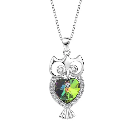 New Arrival Owl Necklace with Earring Animal Jewelry 925 Sterling Silver Owl Women's Charm
