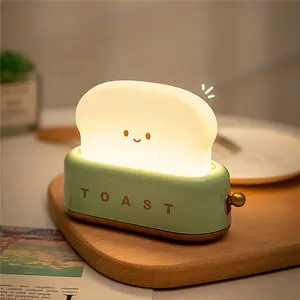 Luz de noche LED tostada estilo lindo carga USB portátil dormitorio lámpara de noche dormitorio Lámpara decorativa Regalo de Cumpleaños bebé niña Niño