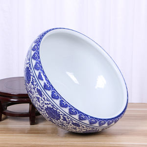 Jingdezhen Pot en porcelaine bleu blanc pot <span class=keywords><strong>de</strong></span> fleurs en céramique bol salon décoration avec Lotus herbe vert <span class=keywords><strong>porc</strong></span> - Product Image 5