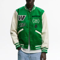 Veste universitaire de haute qualité pour hommes, broderie en chenille, manches en cuir, veste universitaire personnalisée de style baseball