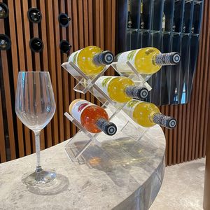 Support de rangement pour petites bouteilles de <span class=keywords><strong>vin</strong></span> en acrylique transparent, sur pied, pour table, maison, cuisine, bar, armoires, taille personnalisable - Product Image 3