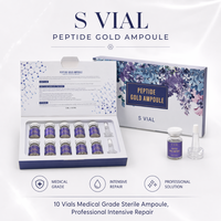 Sérum Ampoule Microneedle Peptide Or Transfrontalier OEM/ODM 5ml Hydratant et Éclaircissant pour le Visage, Usage Domestique pour Femmes, Logo Personnalisé