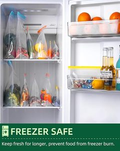 Huamaoheng 12 <b>Pack</b> Reusable Gallon <b>Freezer</b> Bags Dishwasher Microwave Safe, Stand Up Reusable <b>Freezer</b> Bags (Blue Gray, 12Gallon) - Product Image 2