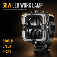 Lámpara de Trabajo LED E-MARK de 65W, 9-32V DC, IP67 Impermeable, 6000LM, Alta Luminosidad