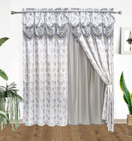 En Gros Rideaux Prêts à Poser Jacquard Motif Floral Moderne de Haute Qualité pour Fenêtres Panneaux Cantonnières Luxe pour la Maison
