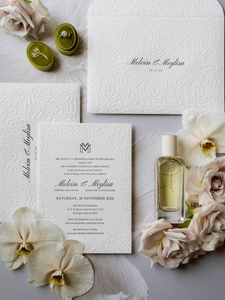 Invitación de <span class=keywords><strong>Boda</strong></span> con Impresión Tipográfica, Estampado en Dorado y Relieve, con Sobre Floral de Varias Capas - Product Image 6